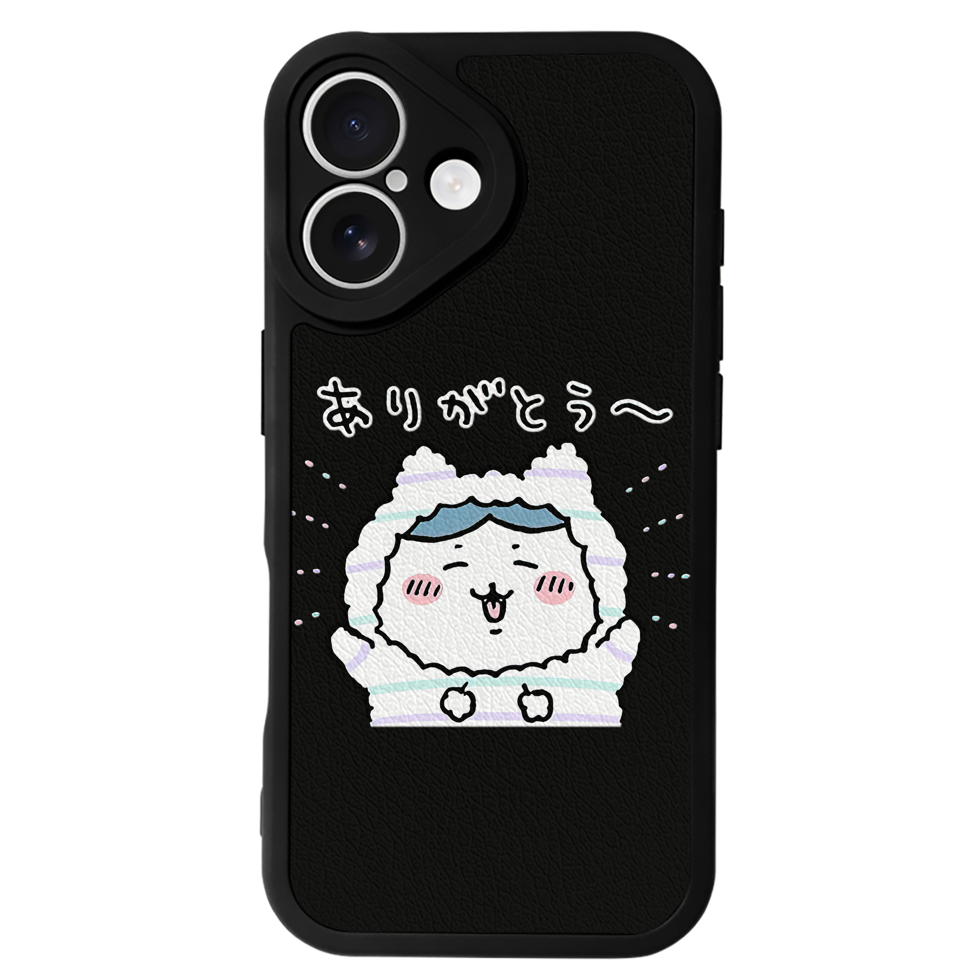 （画像用） ちいかわ ハチワレ Chii-kawa hachiware 【iPhone 16シリーズ対応】シリコンスマホケース（レザー調） 材質：シリコン